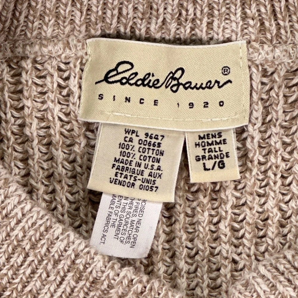 Eddie Bauer Men’s Vintage Made In USA Henley Sweater Large - Picture 8 of 11